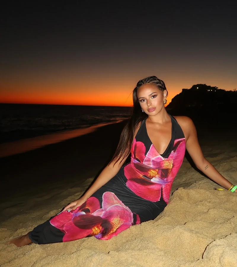 Alluring Vibe Floral Mesh Bodycon Maxi Dress