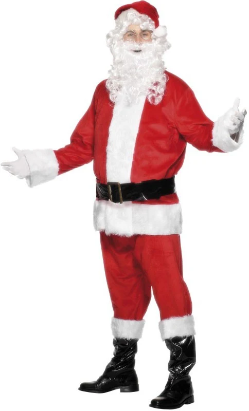 Samtes Weihnachtsmann Kostüm Herren