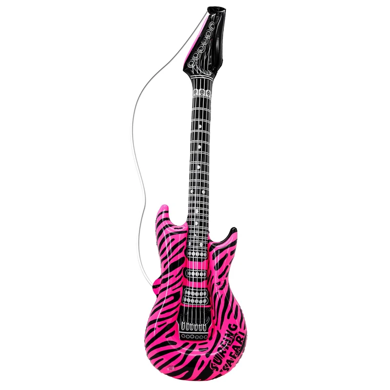 Pinky Zebra aufblasbare Gitarre 105cm