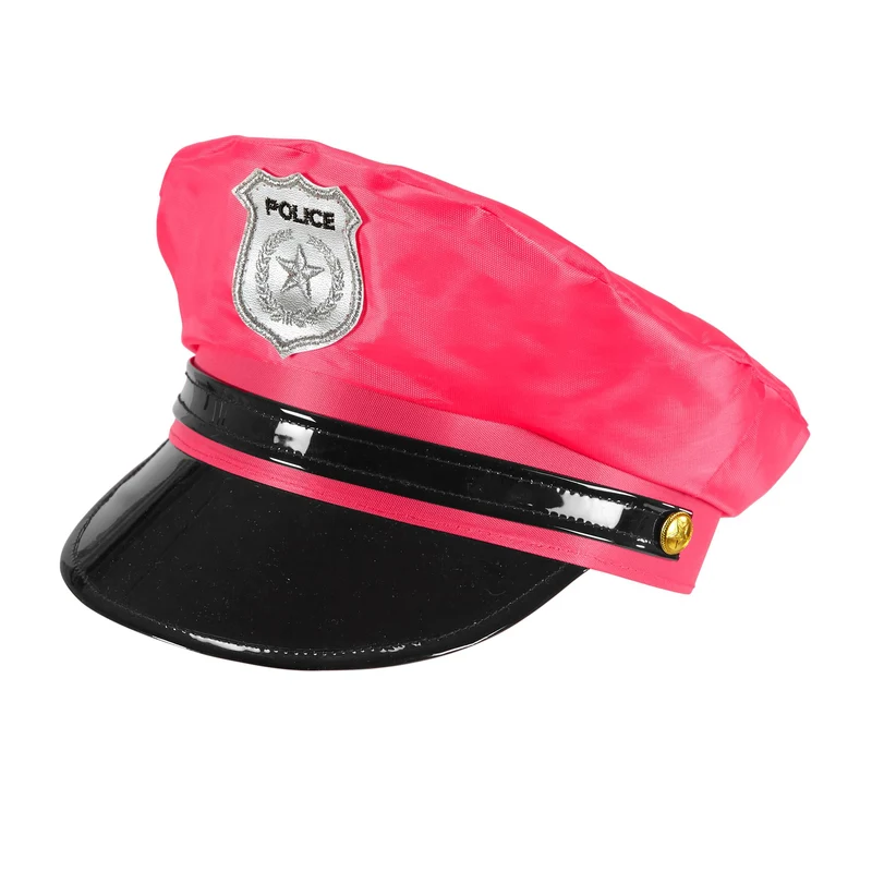 Neon pinke Damen Polizeimütze