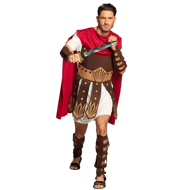Gladiator Herrenkostüm Mit Umhang Und Schützern