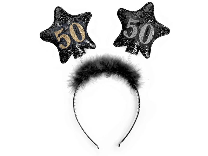 Shiny 50th Birthday Haarreif 13cm