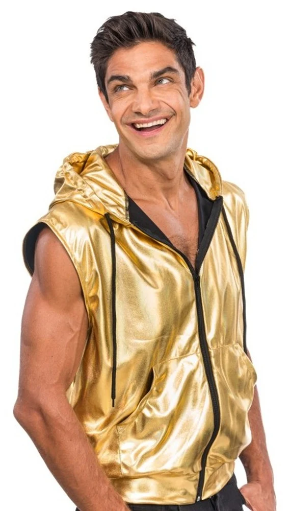 Kapuzenweste für Herren Gold