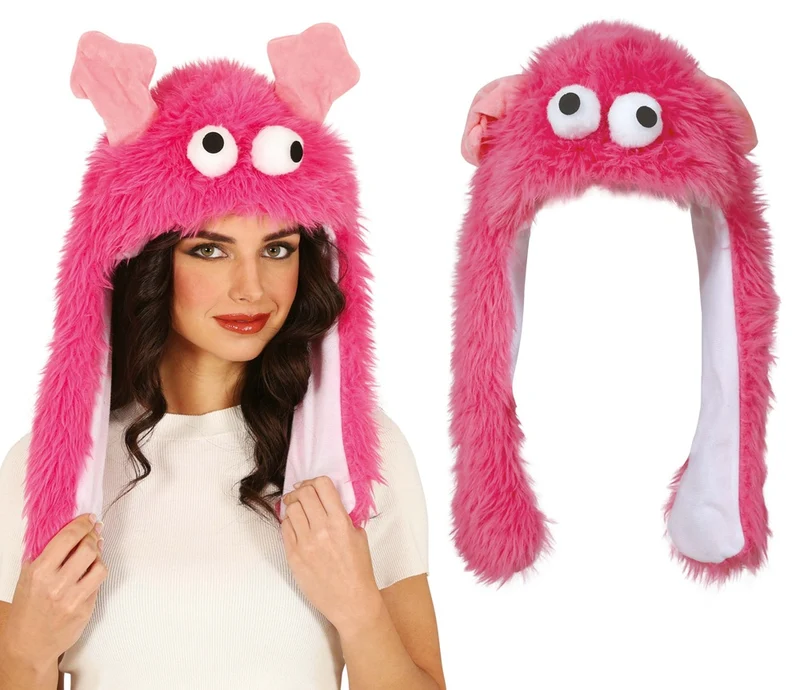 Rosa Monster Mütze für Damen
