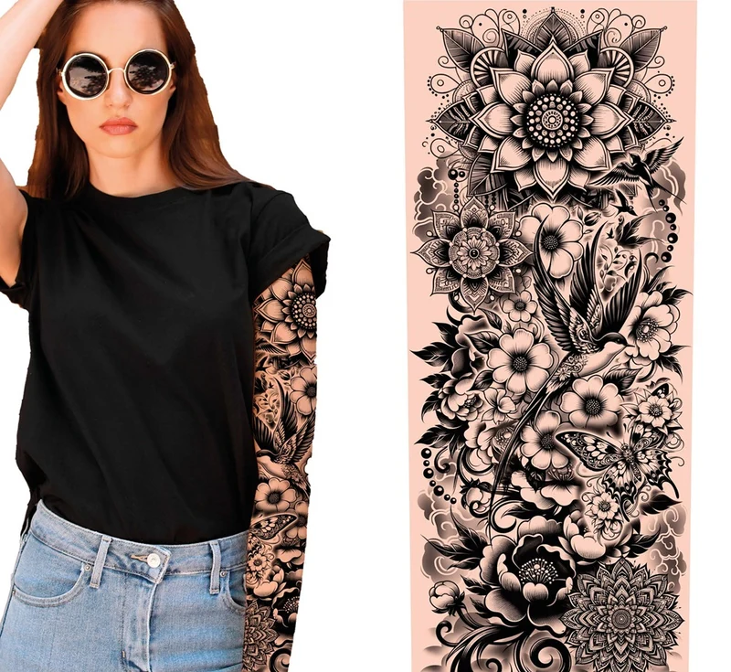 Tattoo Ärmel für Erwachsene Blumenmuster