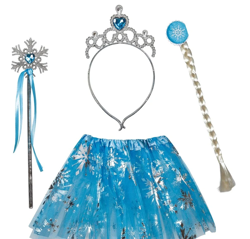 Eisprinzessin Tutu Set blau 4-teilig