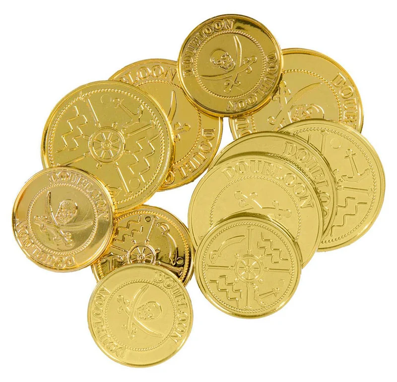 Piratenschatz Goldmünzen Set für Kinder