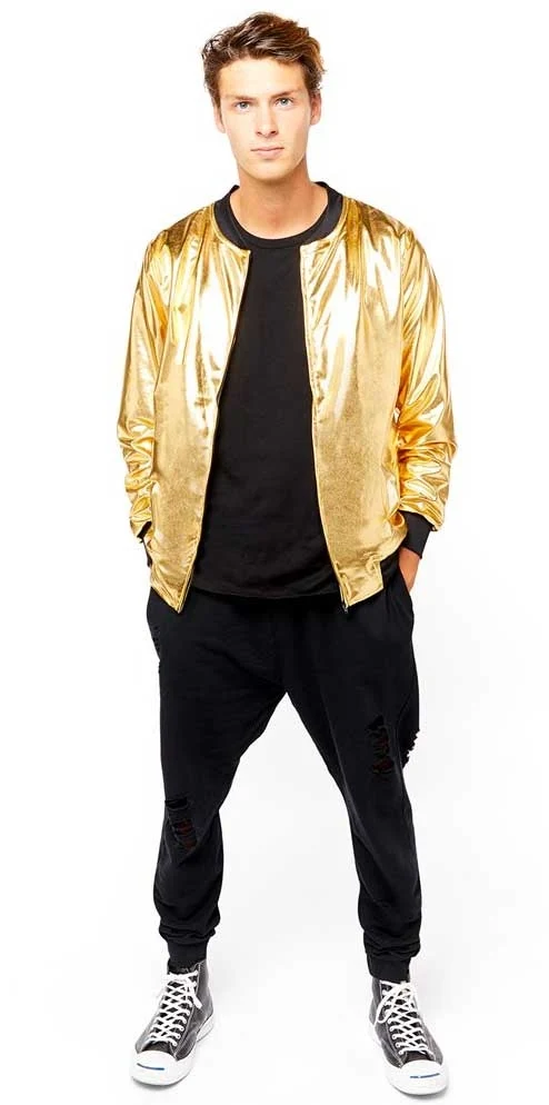 90er Jahre Hip Hop Jacke gold unisex