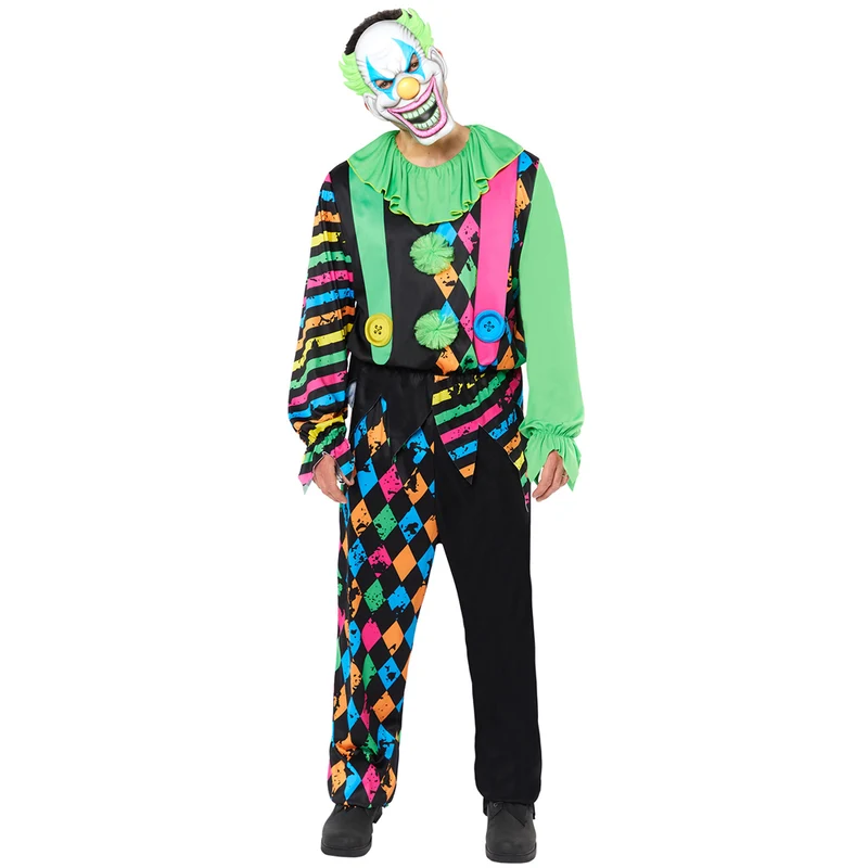 Neon Horror Clown Herrenkostüm