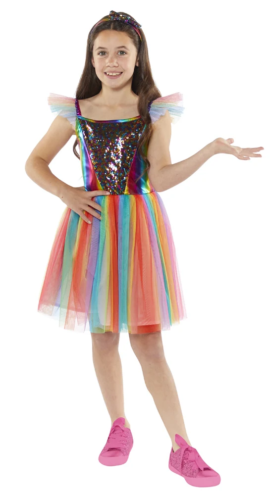 Märchenhaftes Regenbogen Kostüm für Mädchen