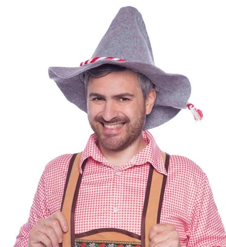 Oktoberfest Seppl Hut grau-rot