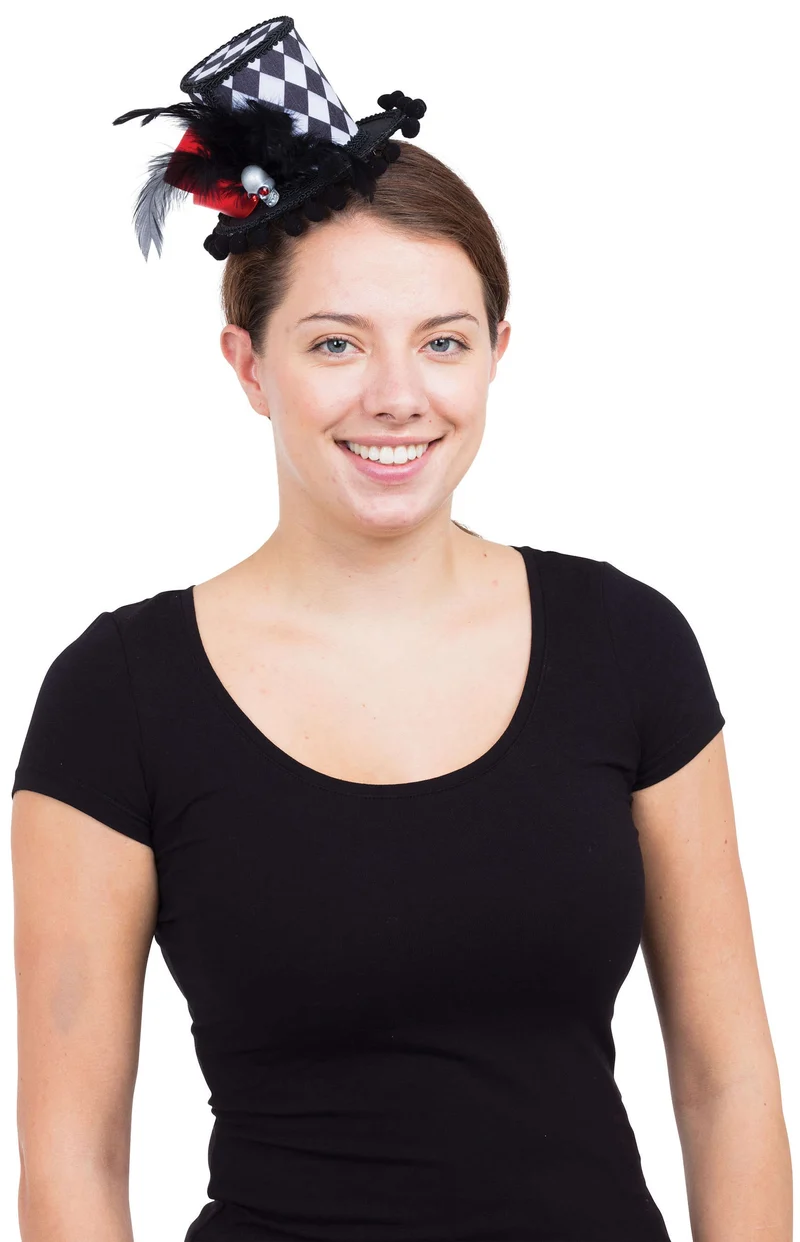 Harlequin Skull Mini Hat