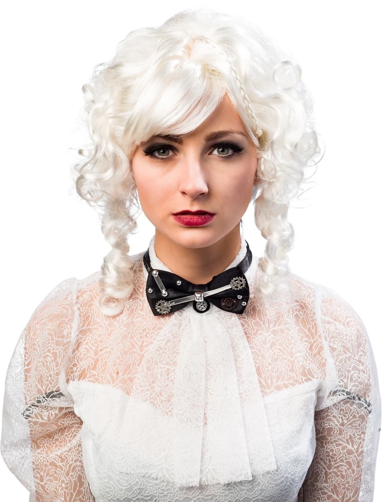 Steampunk Satin Fliege schwarz