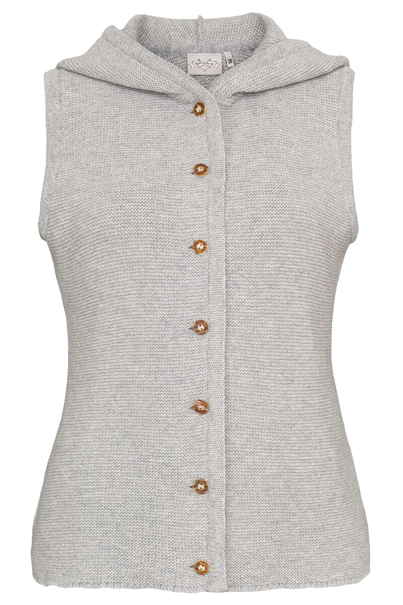 Damen Strickweste mit Kapuze
