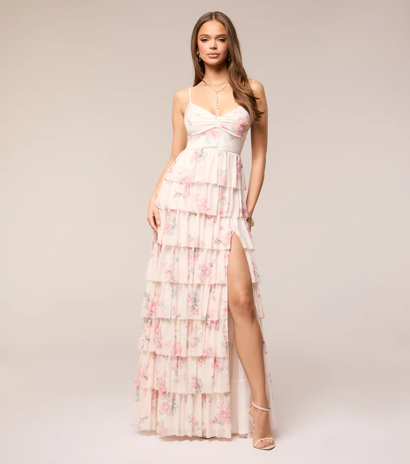 Colette Floral Ruffle Formal Dress