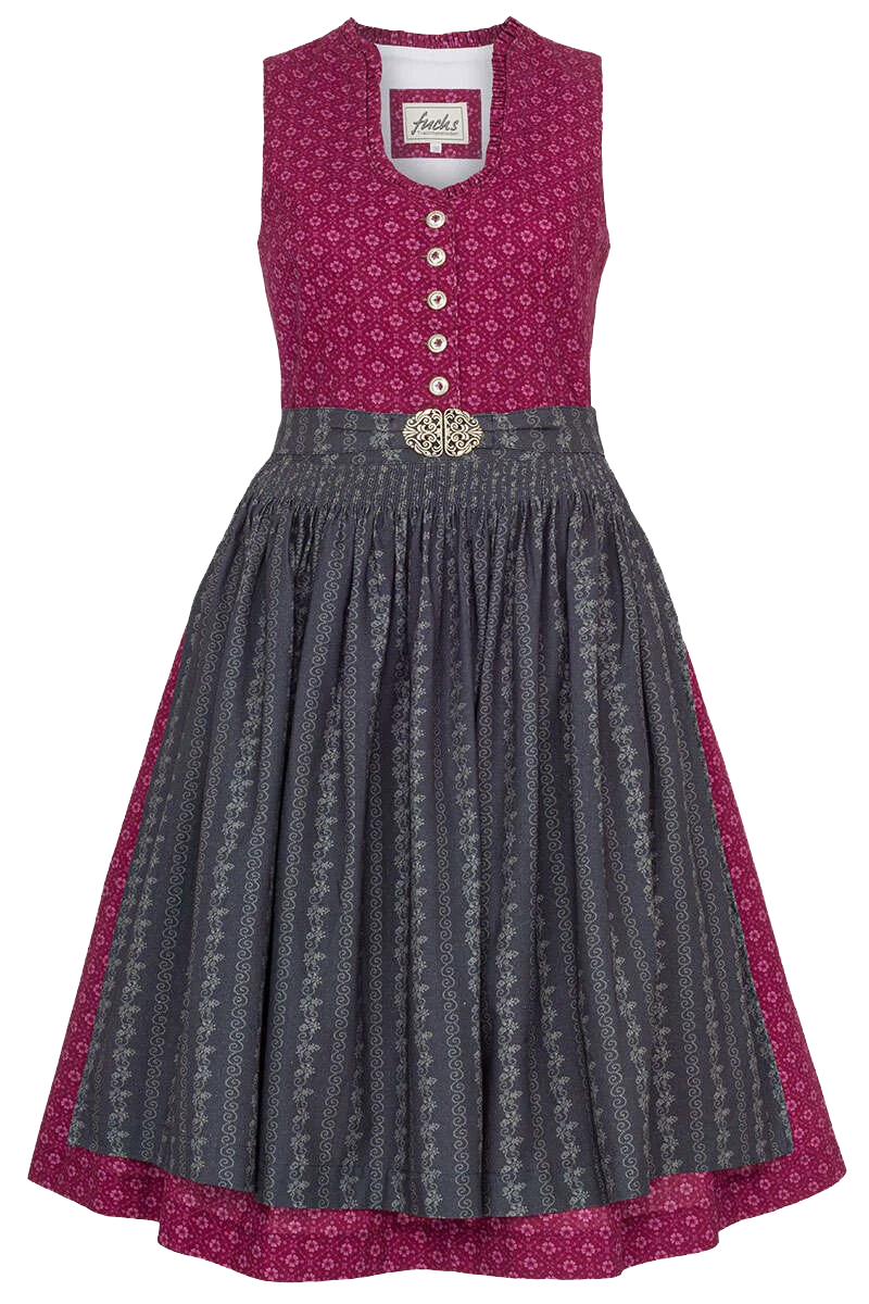 Baumwoll-Dirndl midi bordeaux