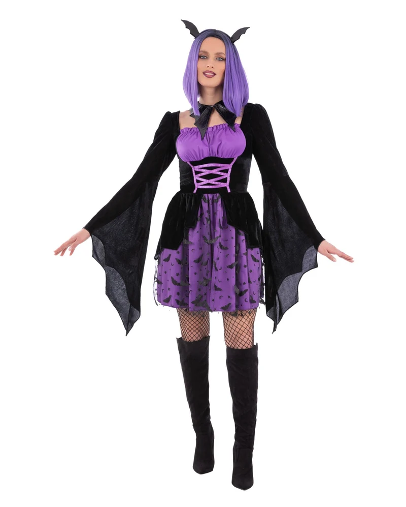 Vampiress Fledermaus Cosplay Damen Kostüm