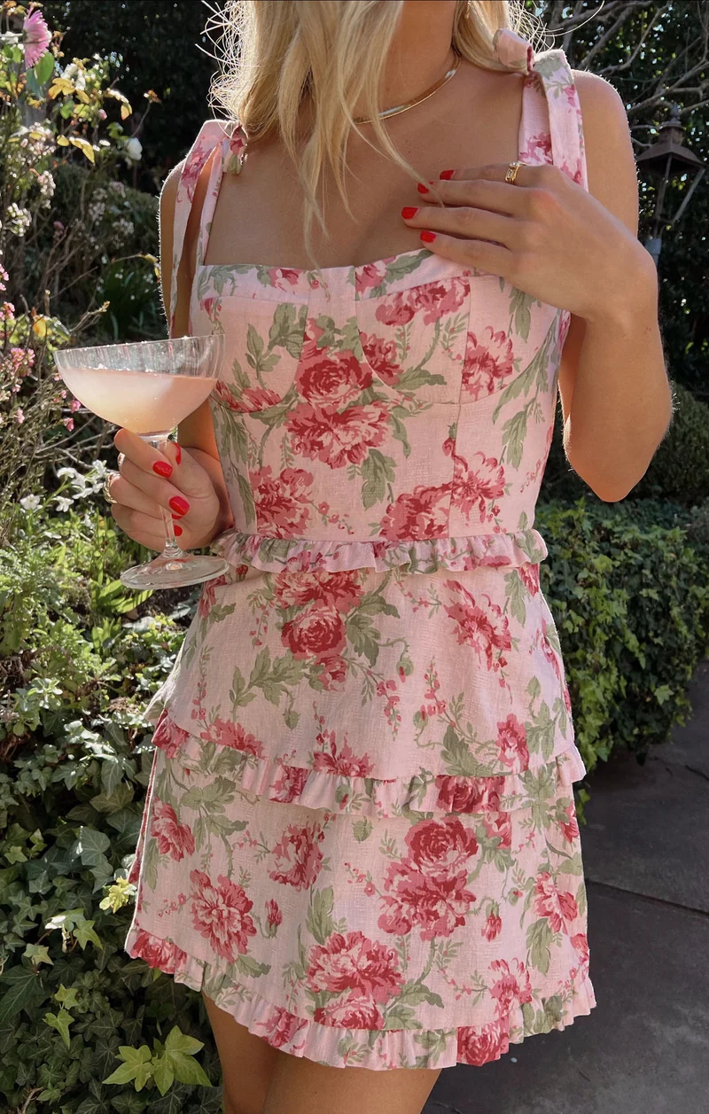 Lady Corset Mini Dress ~ Garden Romantic