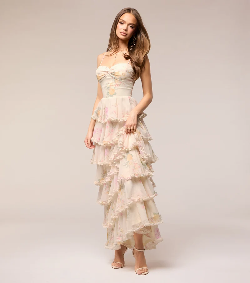 Anabelle Floral Chiffon Formal Dress