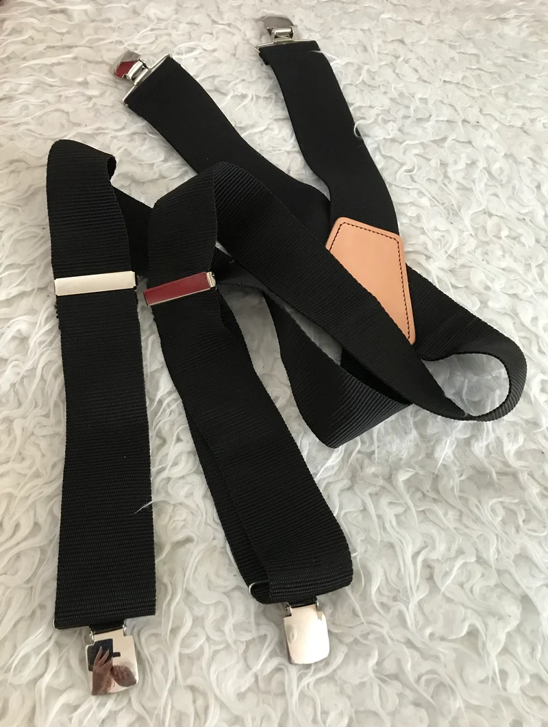 Extra breite Hosenträger in Schwarz