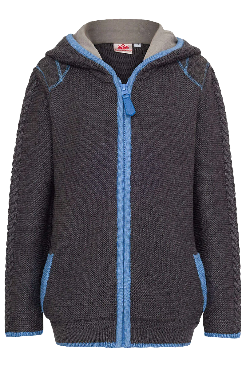 Kinder Kapuzen-Strickjacke mit Walk
