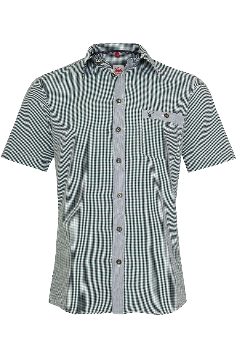 Trachtenhemd Kurzarm Slim Fit kariert