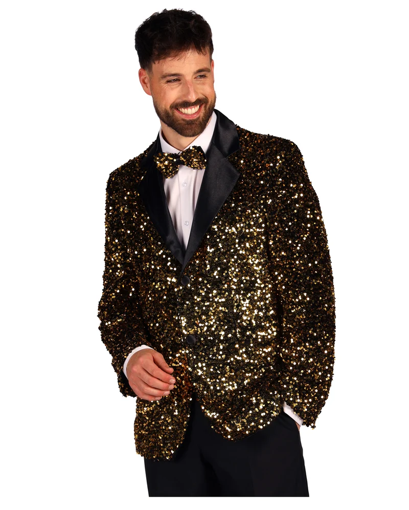 Herren Paillettenjacke DLX "Showstar" Gold