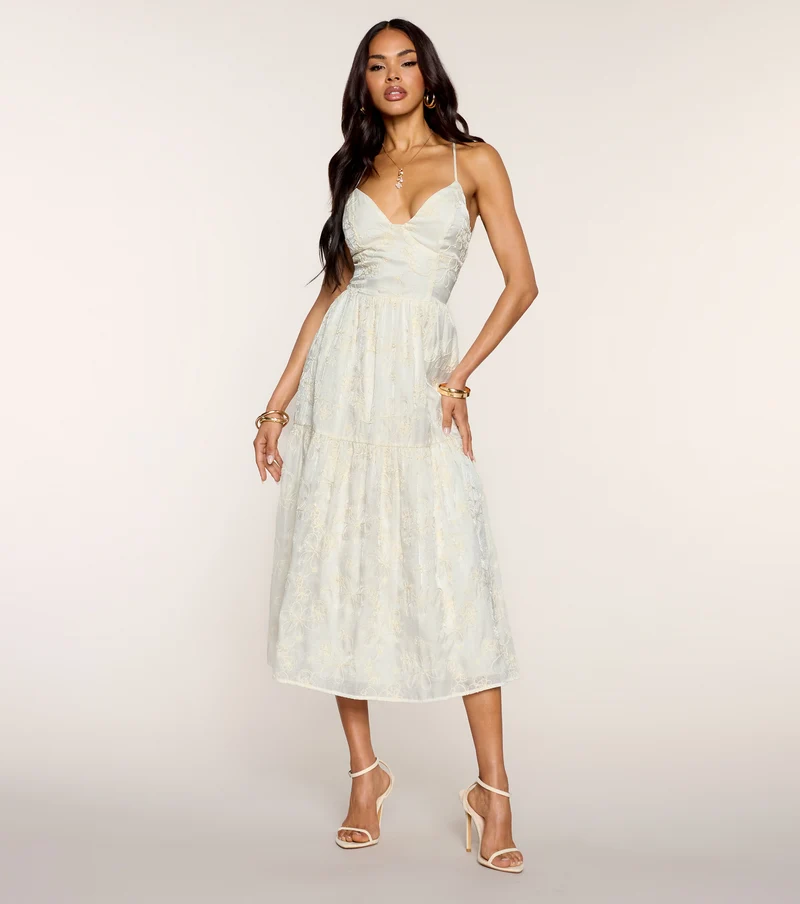 Forever Bloom Embroidered Midi Dress