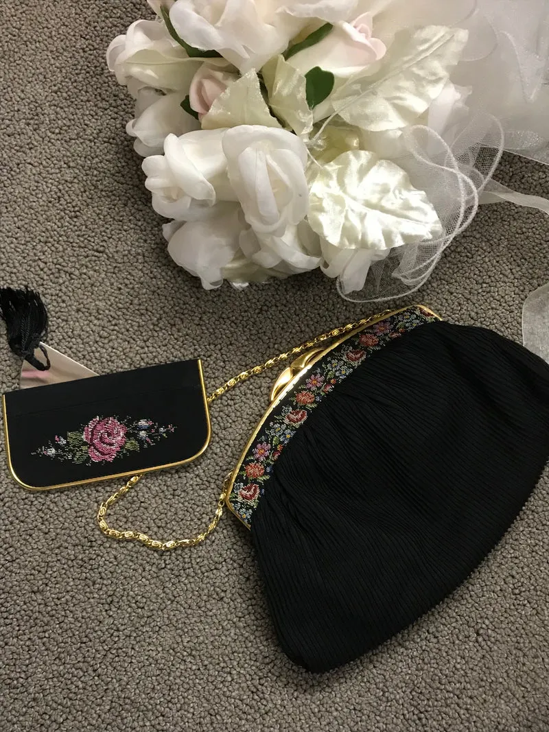 Antike Abendtasche Set 50er Jahre 2teilig