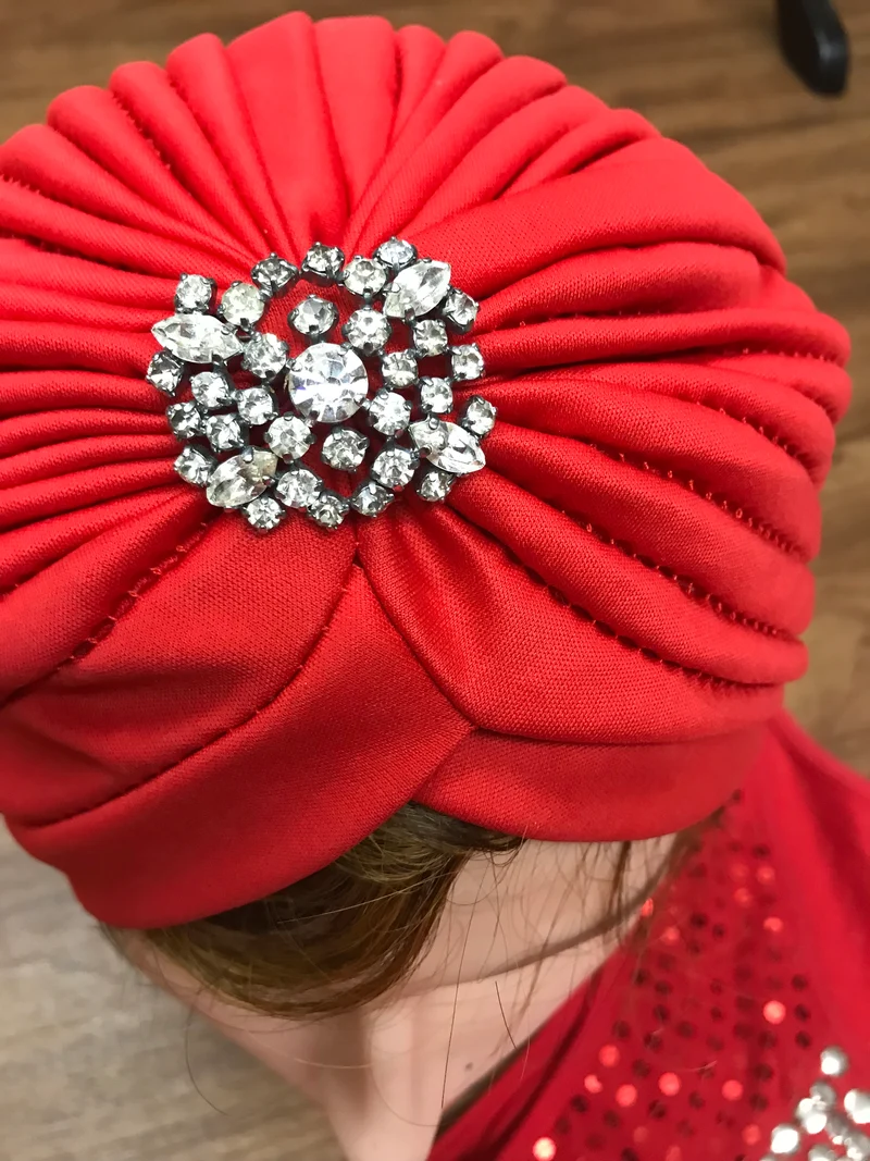 Turban 20er 30er Jahre Stil Damenhut rot (Kostüm nicht inklusiv)