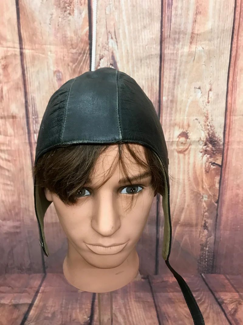 Antike Pilotenhaube Gr.57 Steampunk Oldtimer Echtleder Unikat