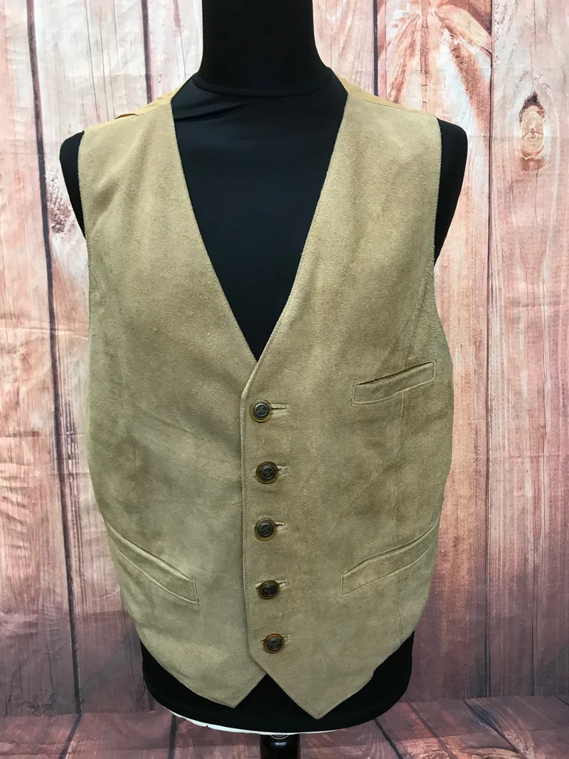 Herren Lederweste, beige, Vintage