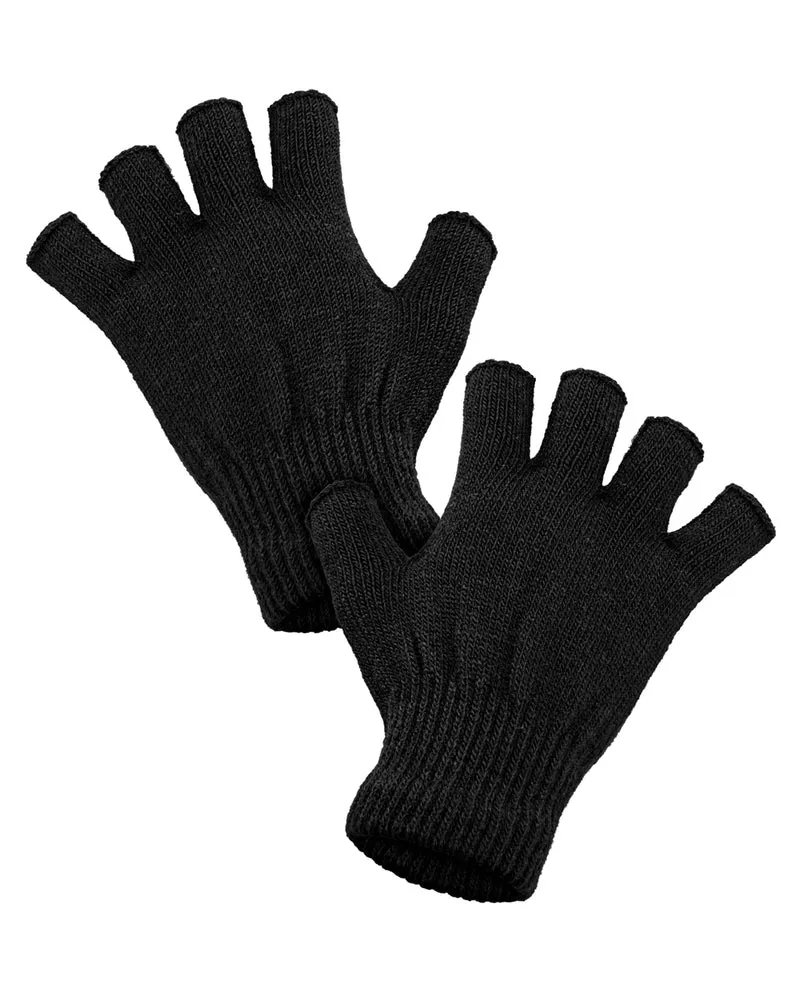 Schwarze Fingerlose 80er Jahre Handschuhe