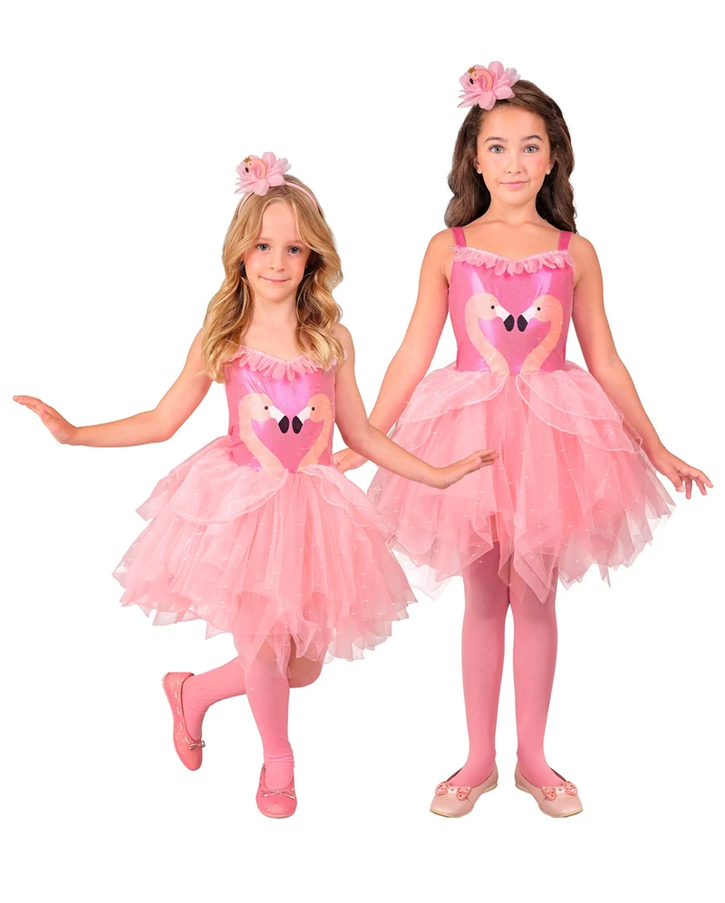 Pink Flamingo Kinderkostüm mit Tutu & Haarreif