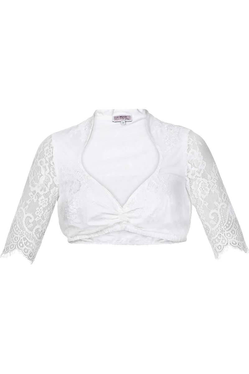 Dirndlbluse mit Herzausschnitt und Spitze