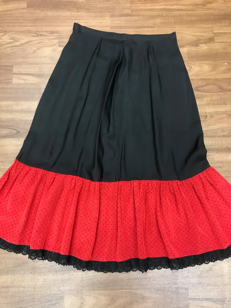 Vintage Unterrock Trachten lang Baumwolle Helene Straßer Gr. 42