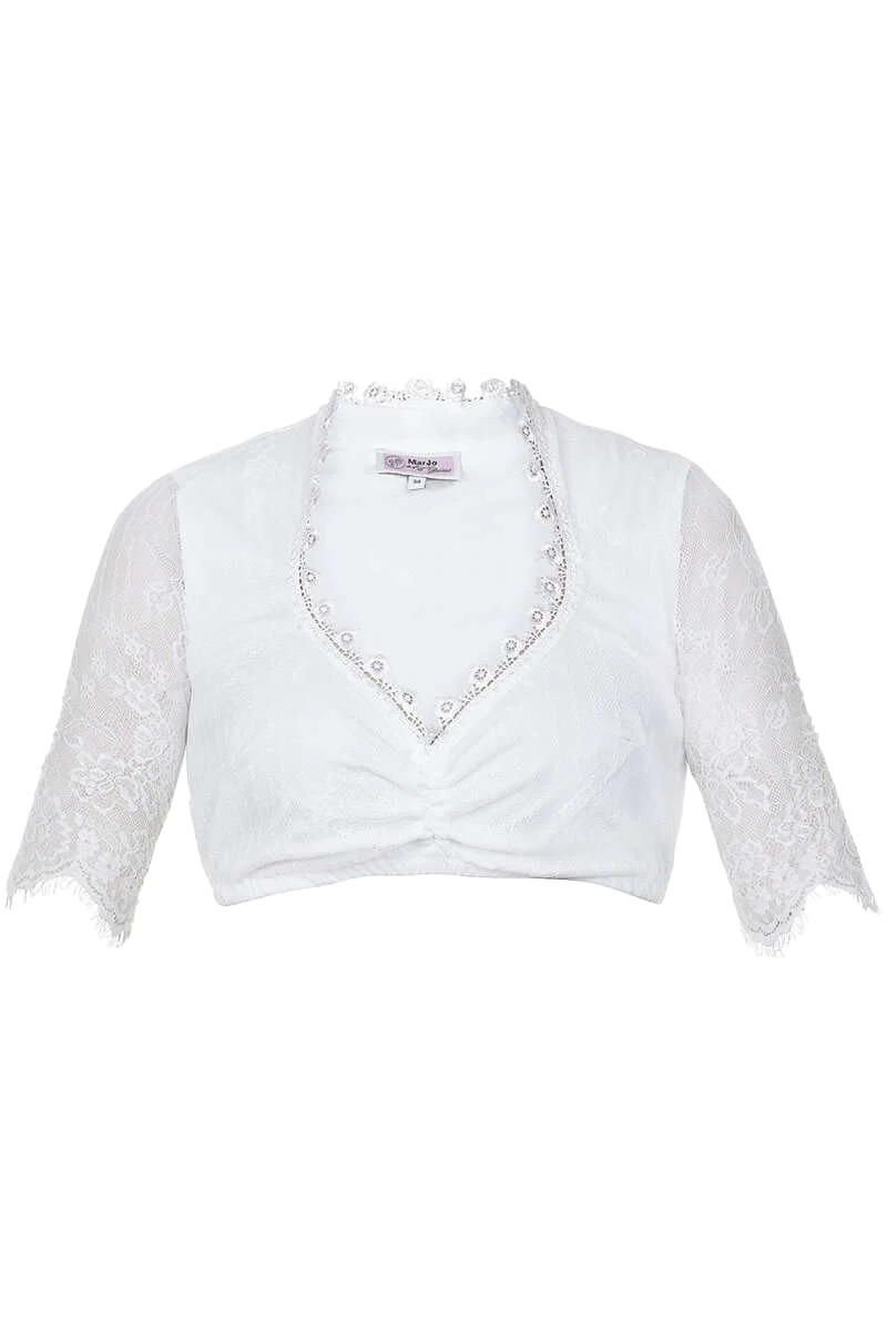 Spitzen-Dirndlbluse mit Herzausschnitt
