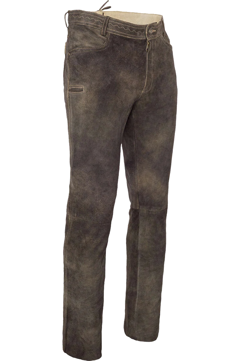 Herren Lederhose lang braun