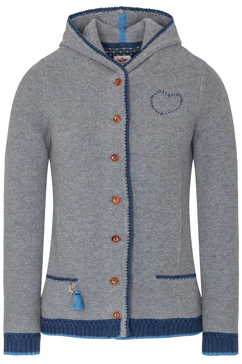 Damen Strickjacke lang mit Kapuze