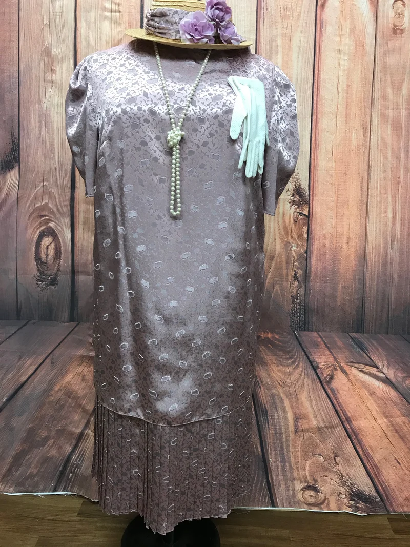 20er Jahre Damen Outfit Gr. 48 | Kleid, Hut & Handschuhe