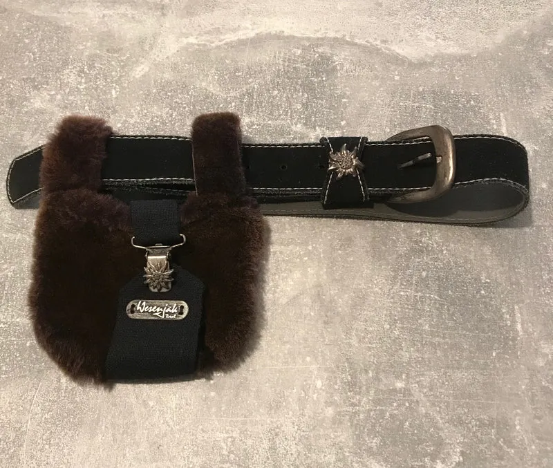Trachtengürtel mit kleiner Tasche in Dunkelbraun