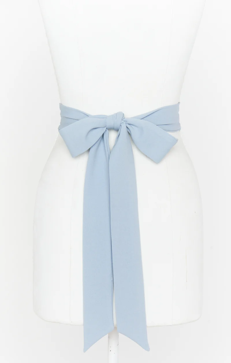 Bridesmaid Sash ~ Steel Blue Stretch