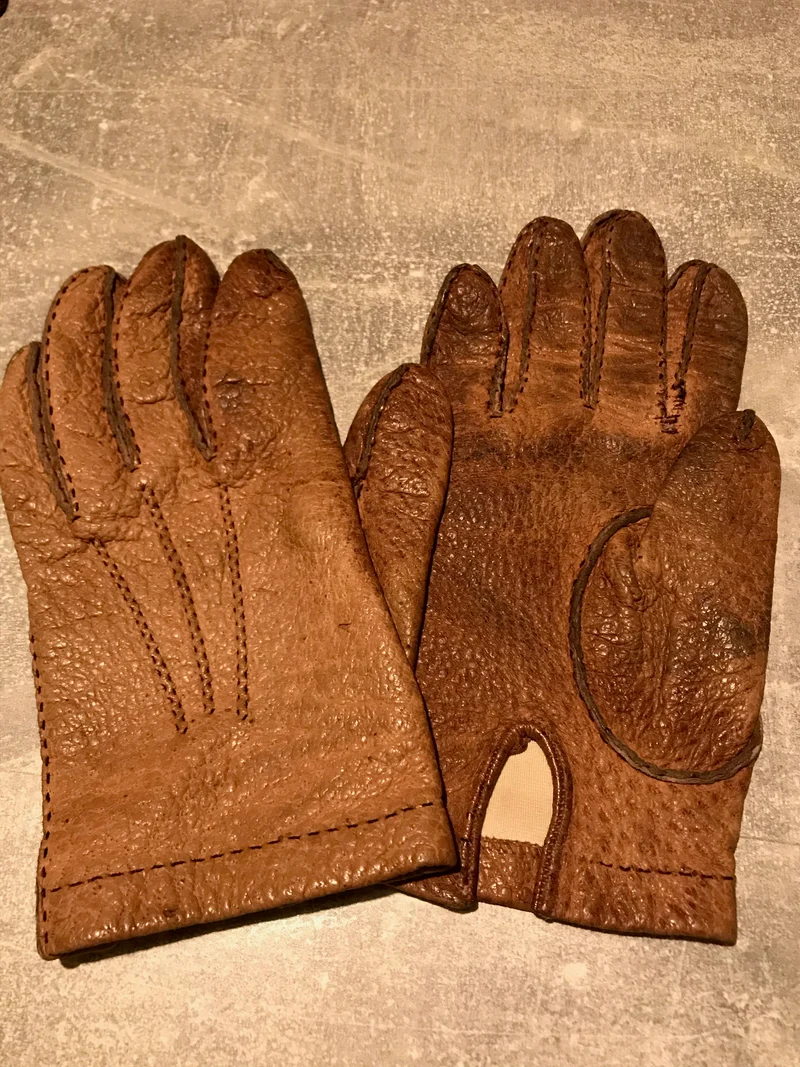 Braune Vintage Lederhandschuhe