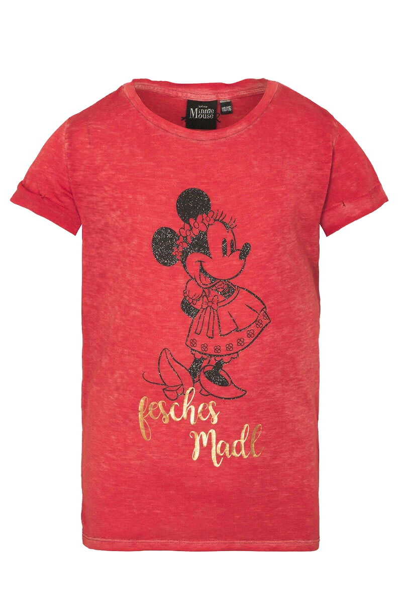Kinder Trachten-T-Shirt mit Minniemaus-Motiv