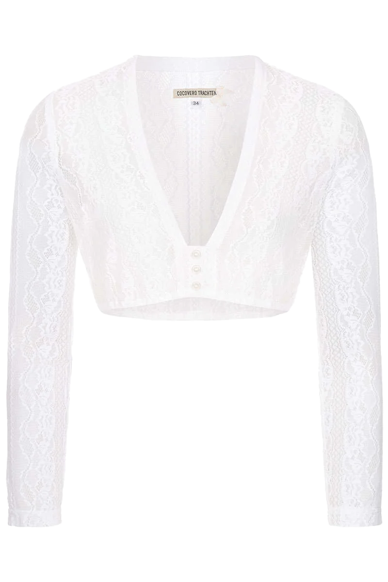 Dirndlbluse Spitze mit V-Ausschnitt