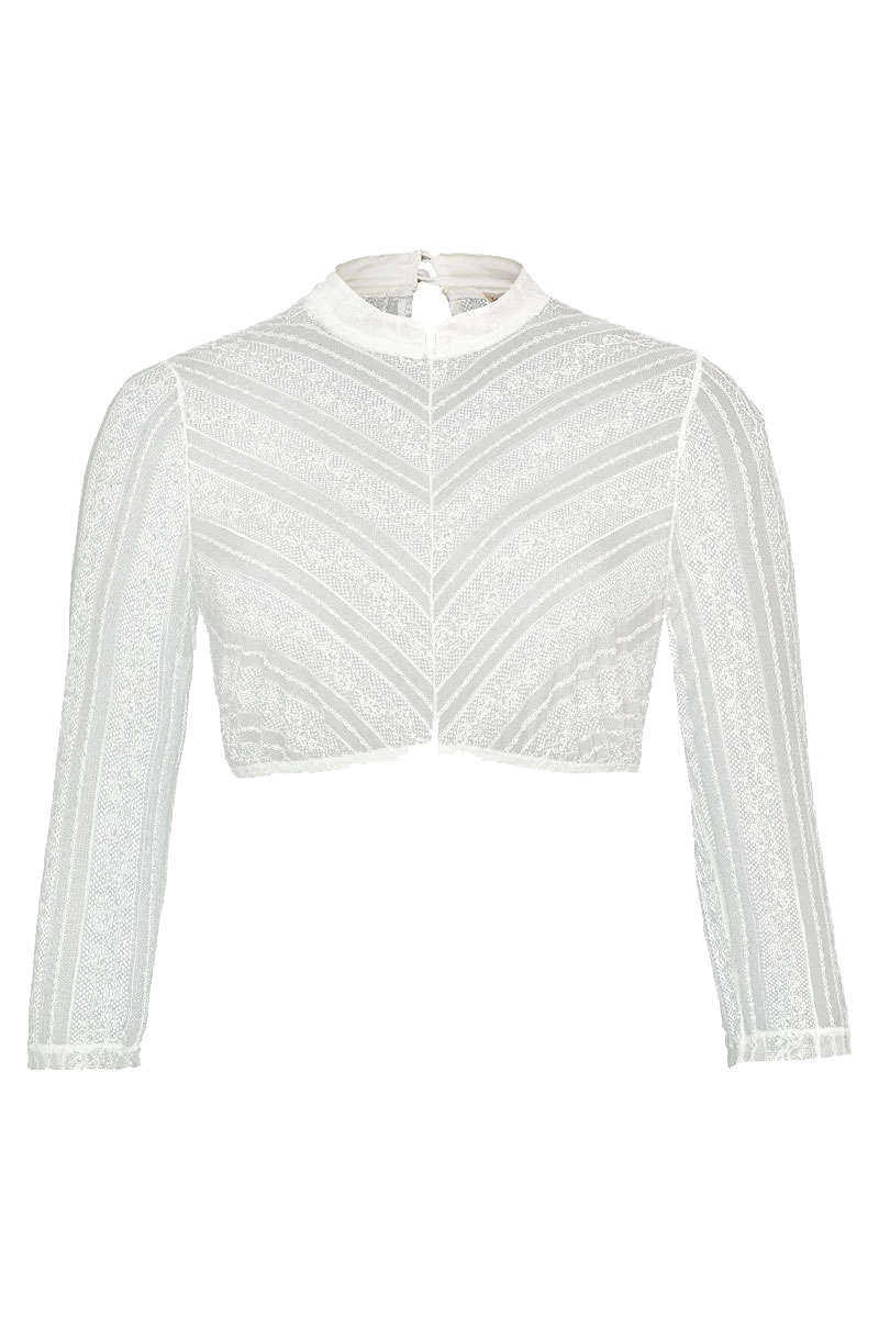 Hochgeschlossene Dirndlbluse aus Spitze