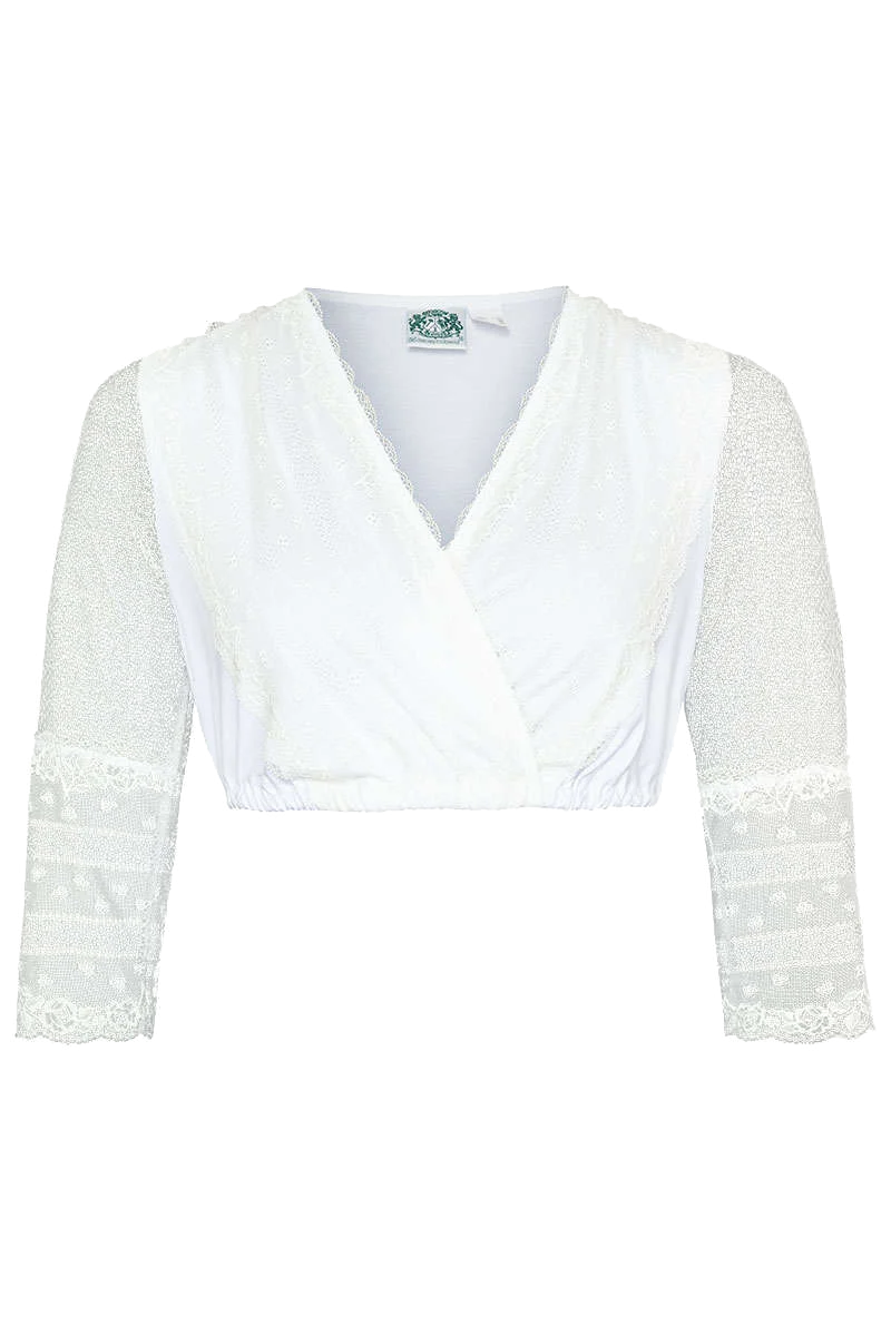 Dirndlbluse V-Ausschnitt Spitze