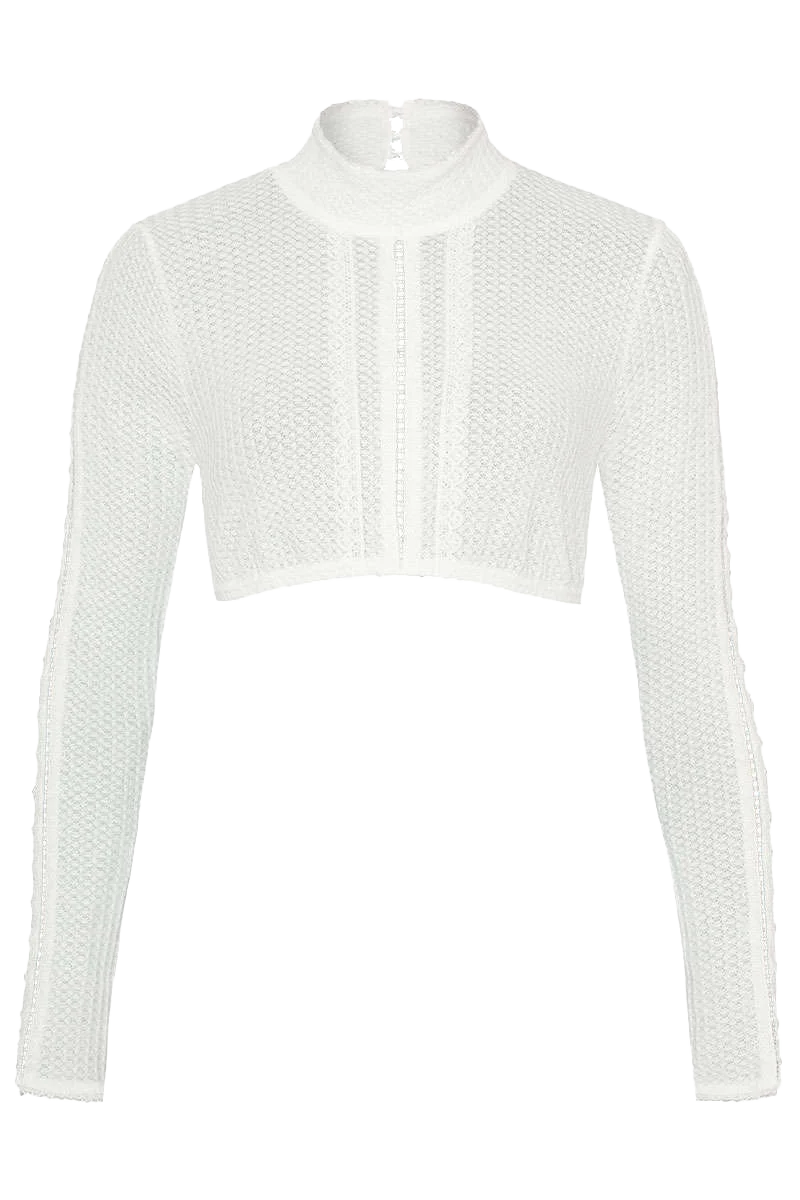 langärmlige Dirndlbluse mit Stehkragen