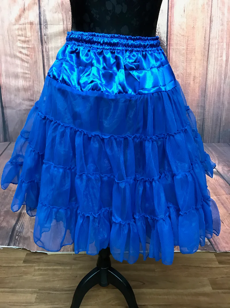 Vintage Petticoat blau 2-lagig Rockabilly 50er Jahre Gr. 38–42