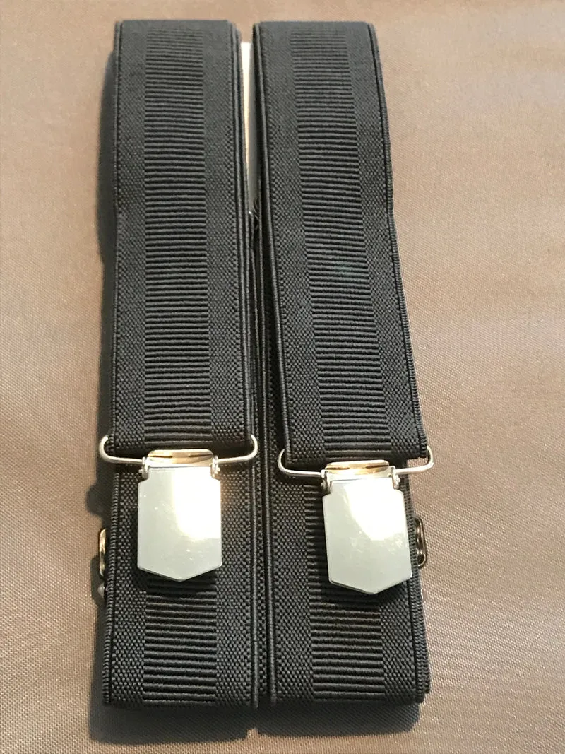 Vintage Hosenträger – Schwarz, elastisch, verstellbar
